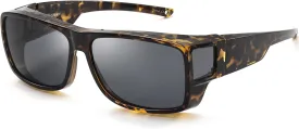 CAXMAN Fit Over Glasses Sunglasses Polarized Wrap Around Sunglasses with Side Window Shields for Full Protection