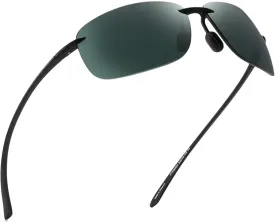 JIM HALO Sport Sunglasses for Men Women TR90 Rimless Frame for Running Fishing Cycling Driving