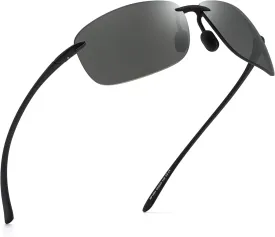 JIM HALO Sport Sunglasses for Men Women TR90 Rimless Frame for Running Fishing Cycling Driving