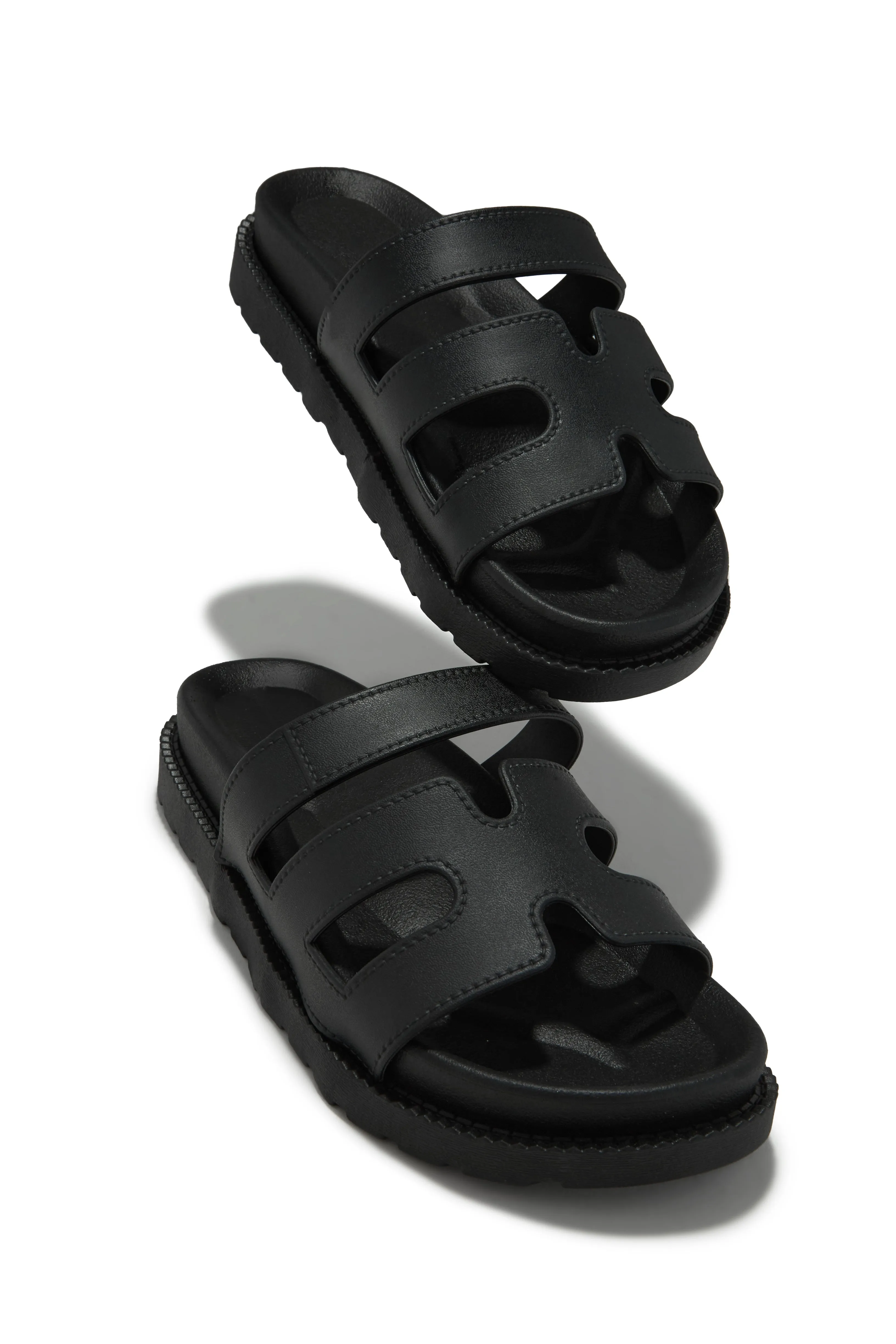 Kairi Chunky Slip On Sandals - Black