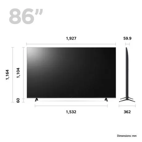 LG 86 Inch 86UR78006LB Smart 4K UHD HDR LED Freeview TV - Dark Iron Grey
