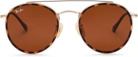 Pro Acme Double Bridge Round Sunglasses for Women Men 100% Real Glass Lens Retro UV400 Protection Retro Circle Sun Glasses