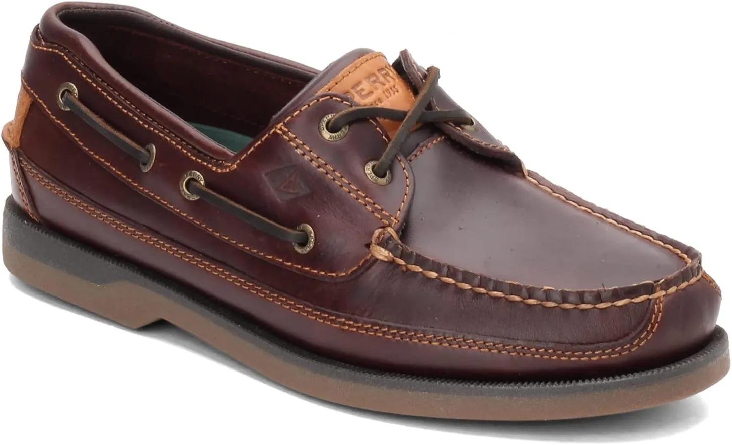 Sperry Mens Mako 2-Eye Boat Shoe, Amaretto, 13