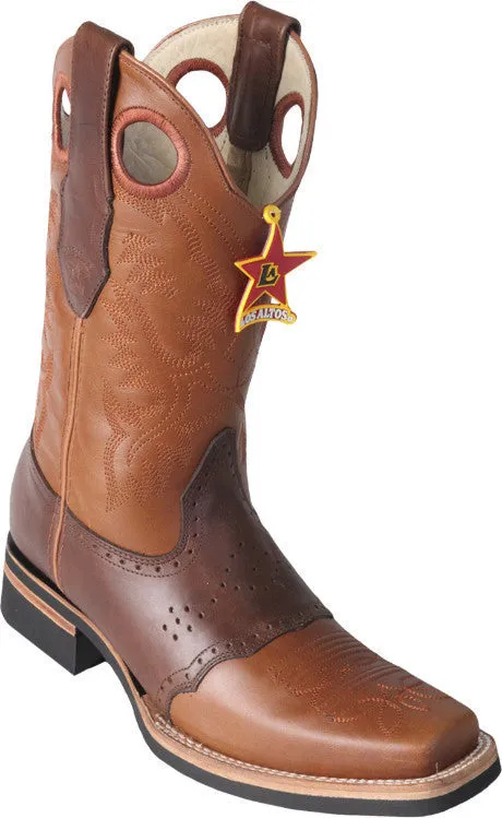 Square toe rubber sole rodeo boot