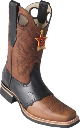 Square toe rubber sole rodeo boot