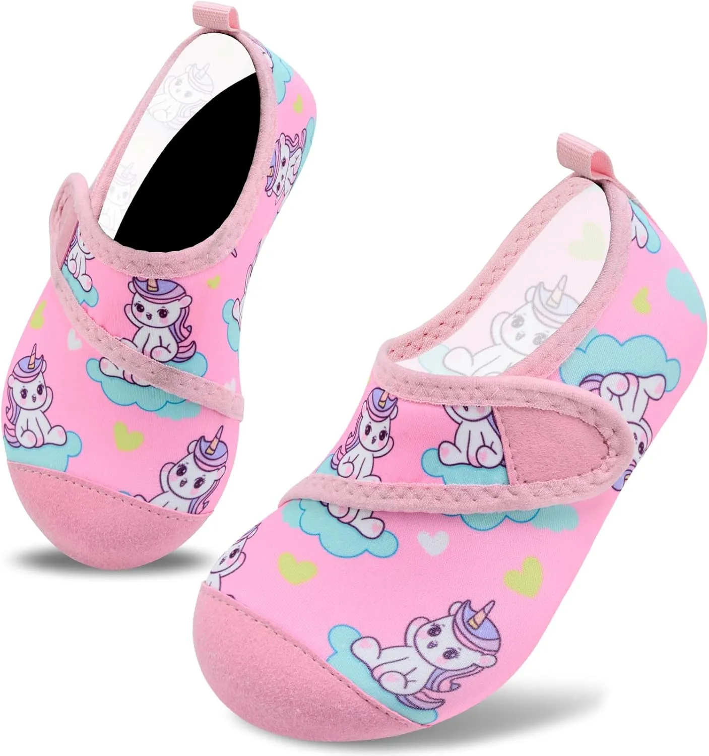 VIFUUR Kids Water Shoes Boys Girls Barefoot Water Sports Socks Hook&Loop Beach Shoes Quick Dry Aqua Socks Swim Walking Outdoor Sports for Toddler