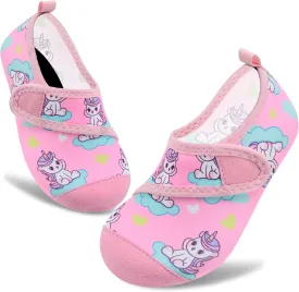 VIFUUR Kids Water Shoes Boys Girls Barefoot Water Sports Socks Hook&Loop Beach Shoes Quick Dry Aqua Socks Swim Walking Outdoor Sports for Toddler