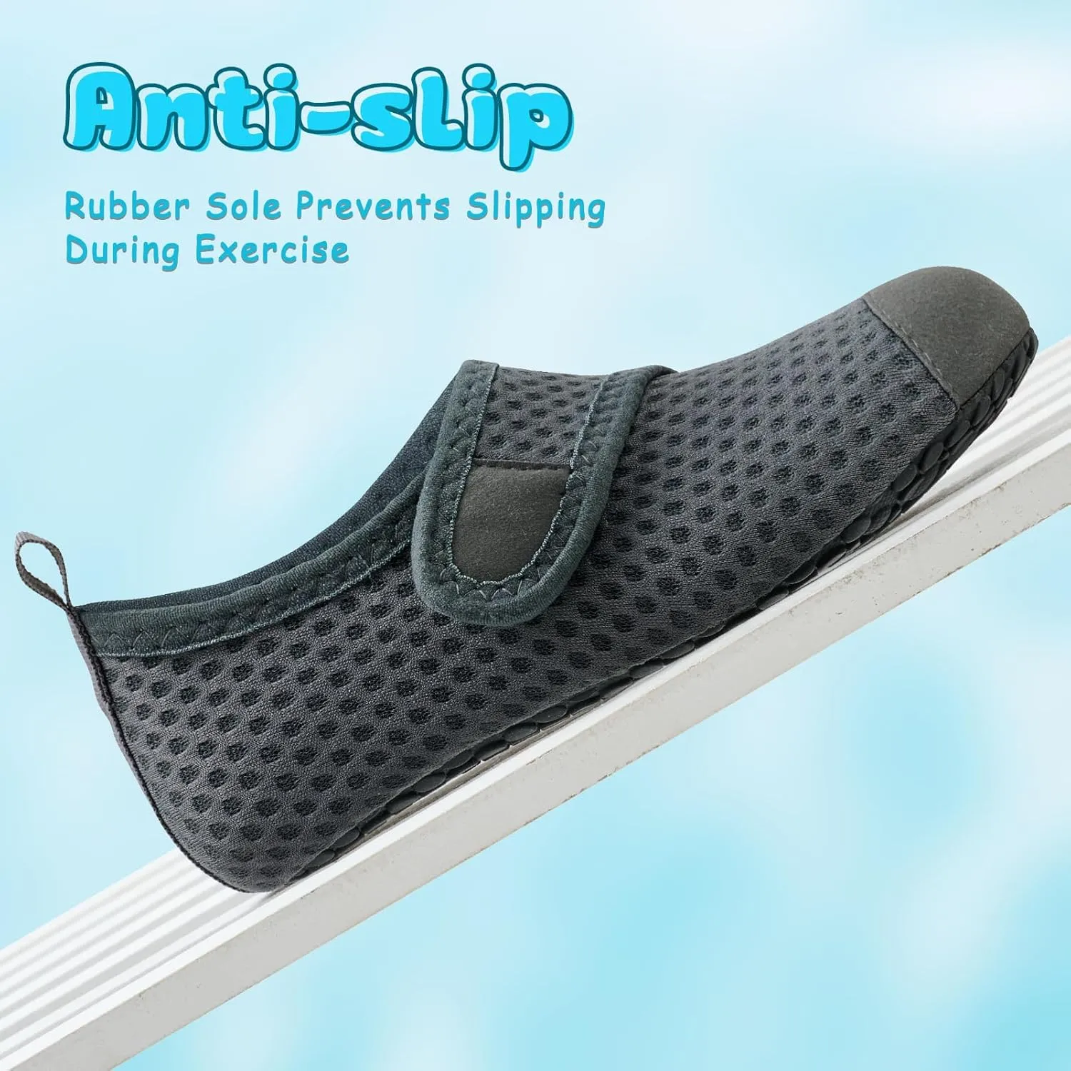 VIFUUR Kids Water Shoes Boys Girls Barefoot Water Sports Socks Hook&Loop Beach Shoes Quick Dry Aqua Socks Swim Walking Outdoor Sports for Toddler