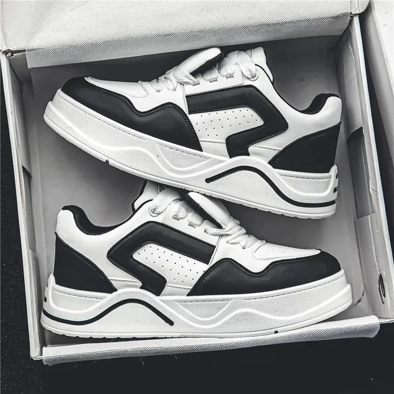 Wiaofellas Platform Mens Sneakers Autumn and Winter Pu Leather Teenagers Mixed Color Casual Sports Shoes Bread Vulcanized Fashion New Shoes