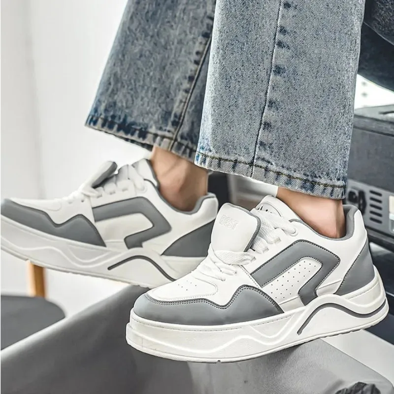 Wiaofellas Platform Mens Sneakers Autumn and Winter Pu Leather Teenagers Mixed Color Casual Sports Shoes Bread Vulcanized Fashion New Shoes